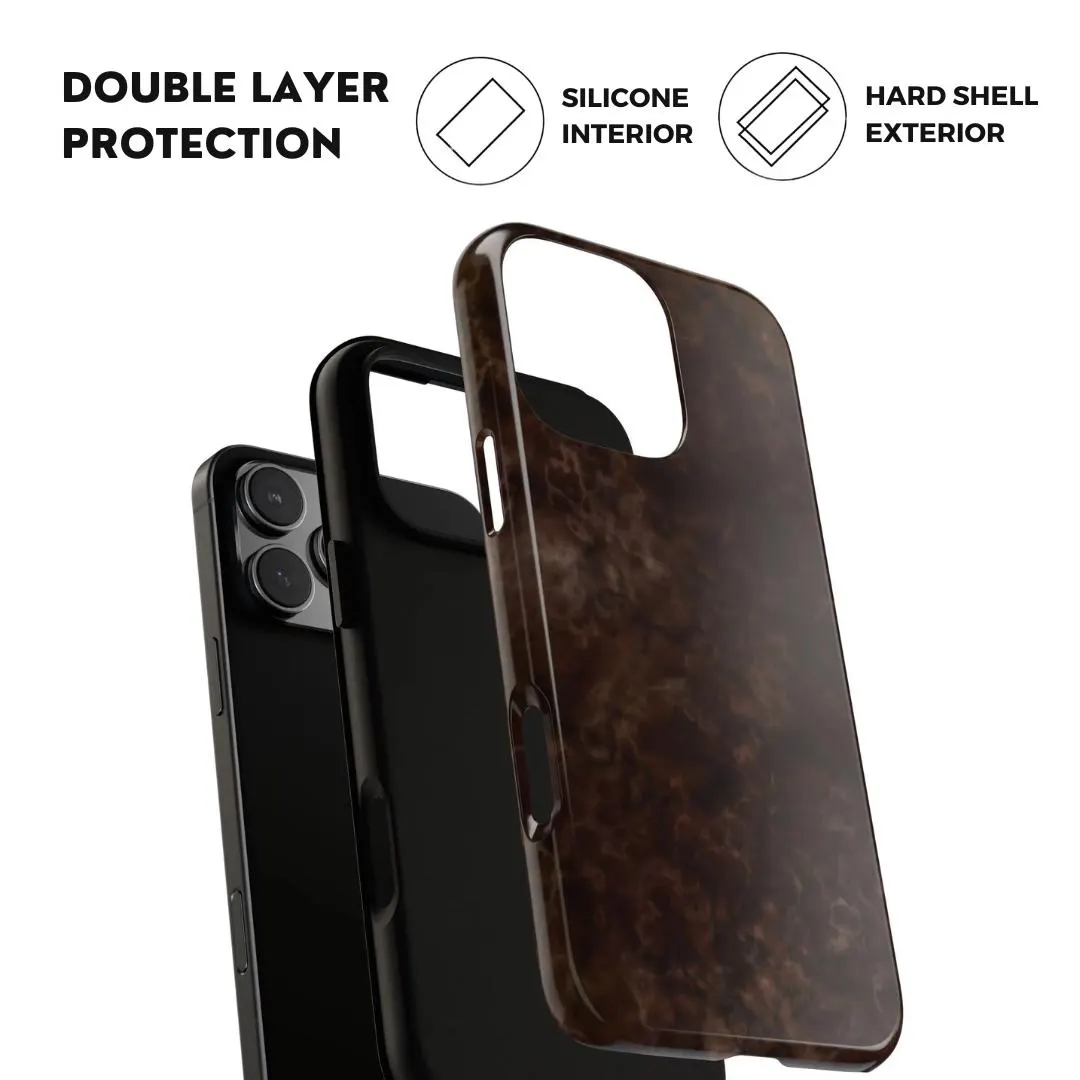Espresso Brown Marbled iPhone Case