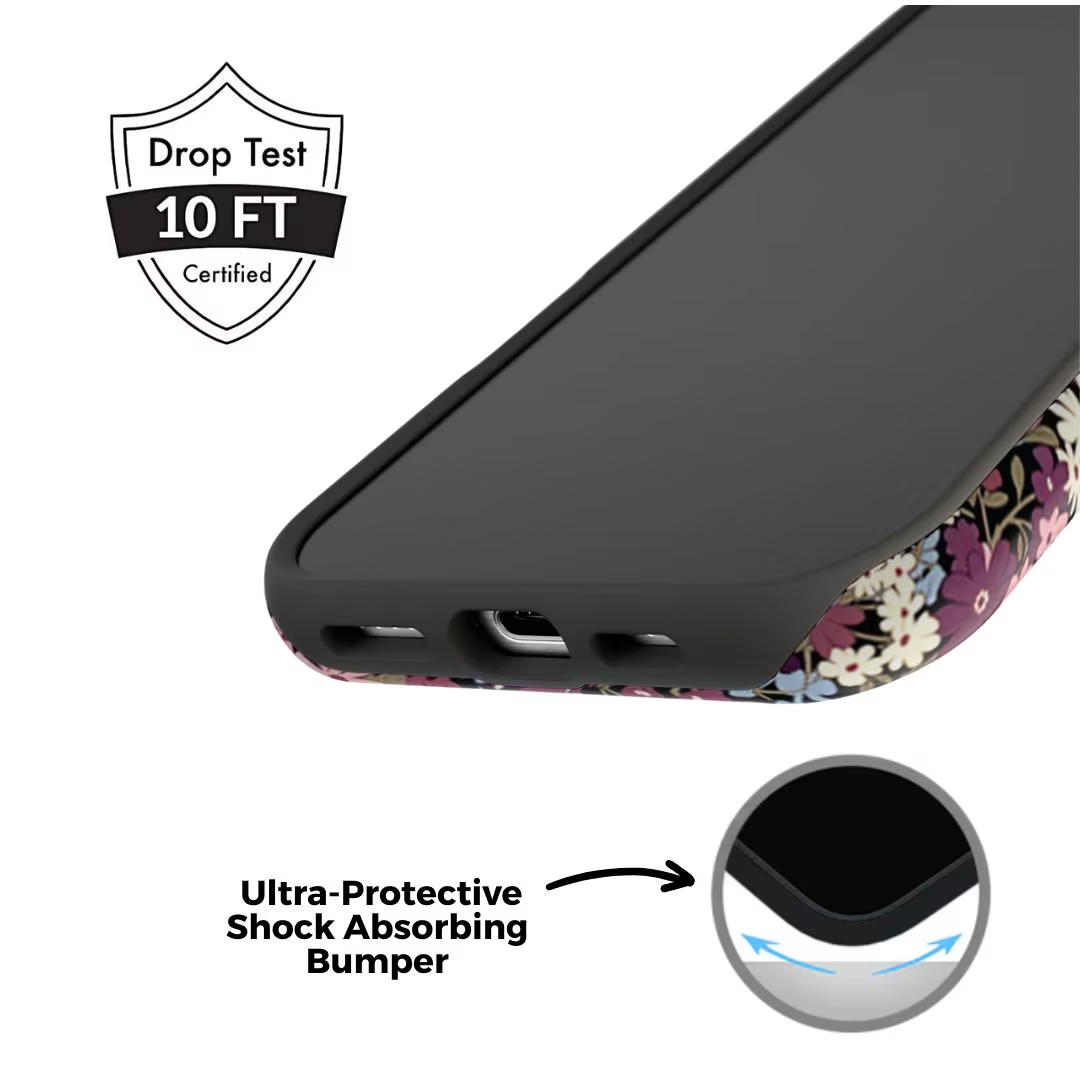Coque iPhone à motif de prunes sucrées | Fleurs violettes