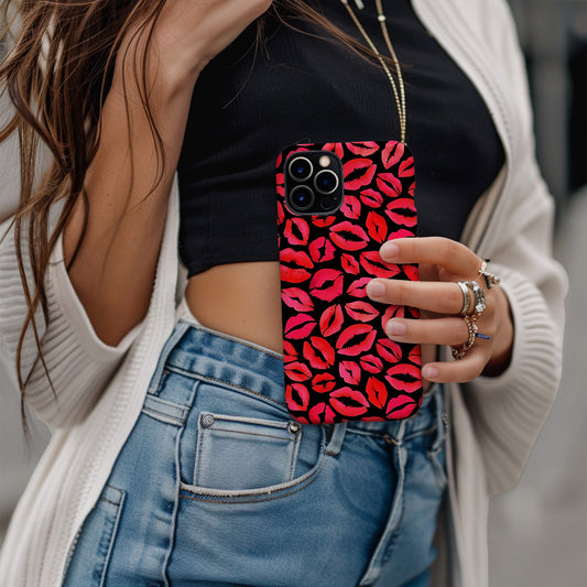 Funda para iPhone con labios rojos Kiss and Tell