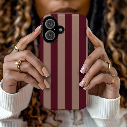 Tribeca | Burgundy Striped iPhone Case