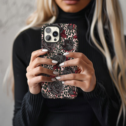 Midnight Rose | Pink Leopard Floral Case