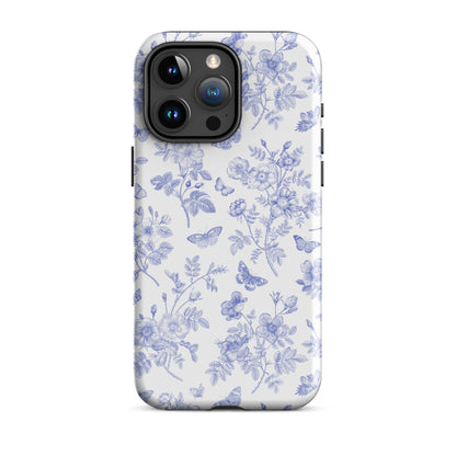 Wild Roses | Blue Floral Butterfly Toile Case